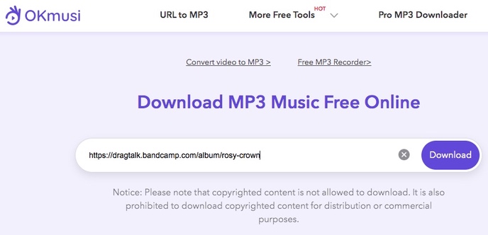 download bandcamp to mp3 online with okmusi 01