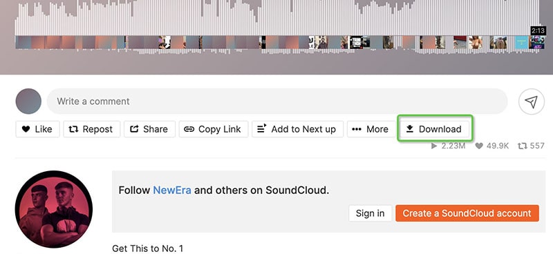 SoundCloud Downloader v2 download button