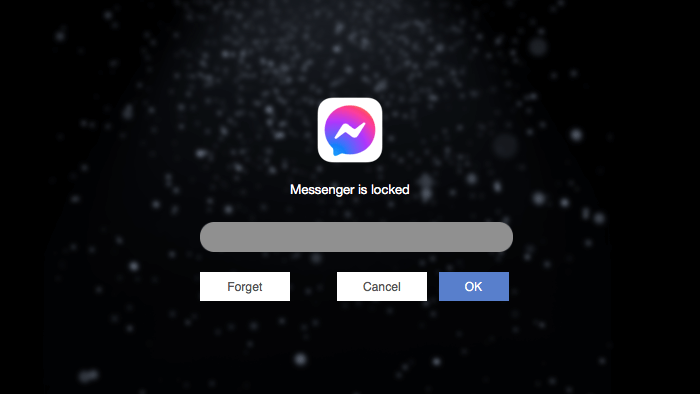 a screen showing that Messenger is locked