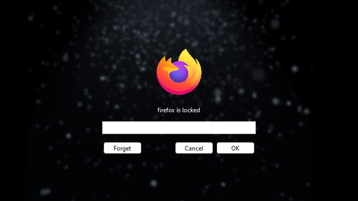 a screen showing that Firefox is locked