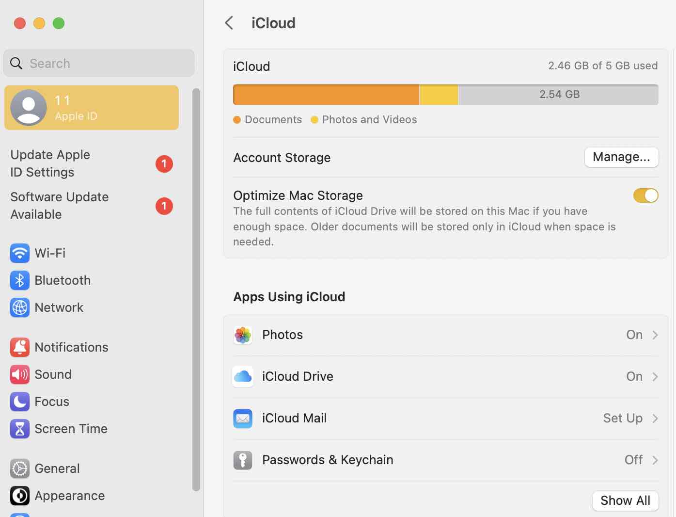 iCloud Drive is enabled