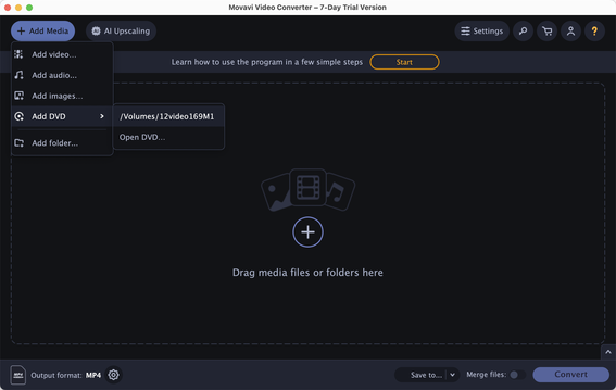 convert dvd to mp4 mac - movavi 01