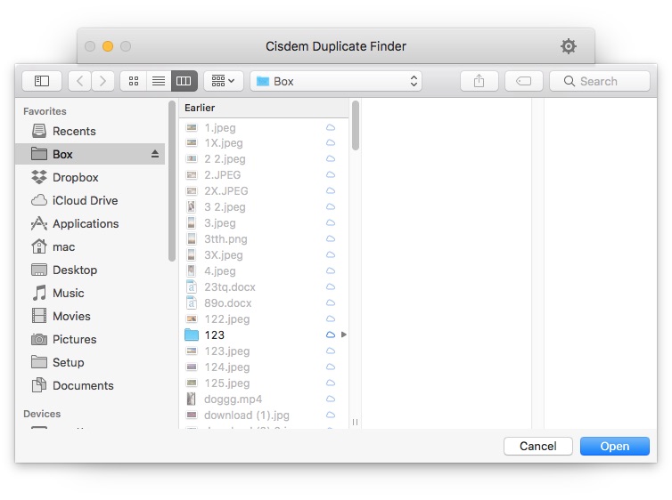 select Box in Mac Finder
