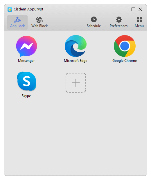 the App Lock tab showing that two social media apps are added