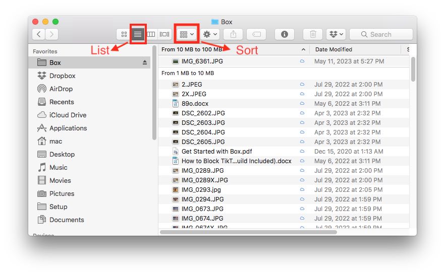 find Box duplicate files in Mac Finder