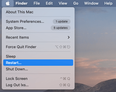 restart mac