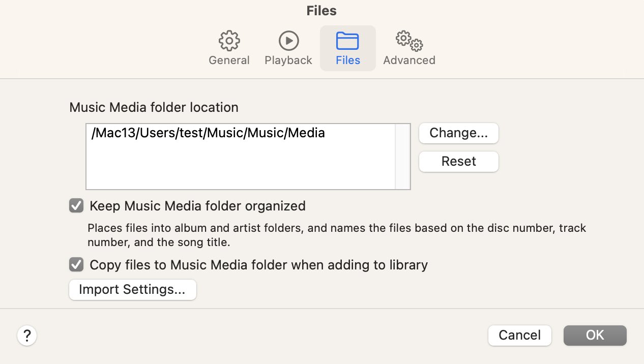 Music Media folder location