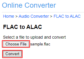 choisir un fichier flac pour la conversion