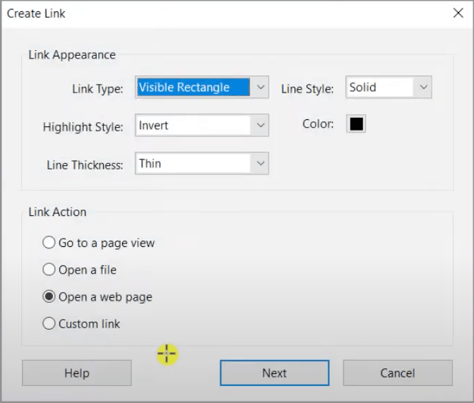 add hyperlink to pdf adobe03