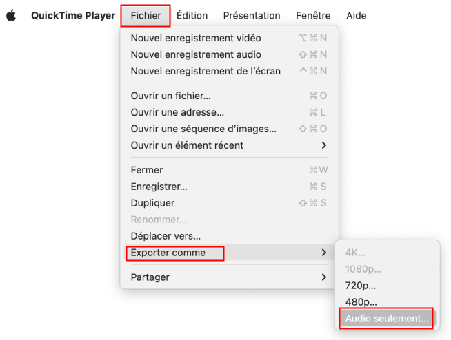 extraire l’audio d’une vidéo avec quicktime
