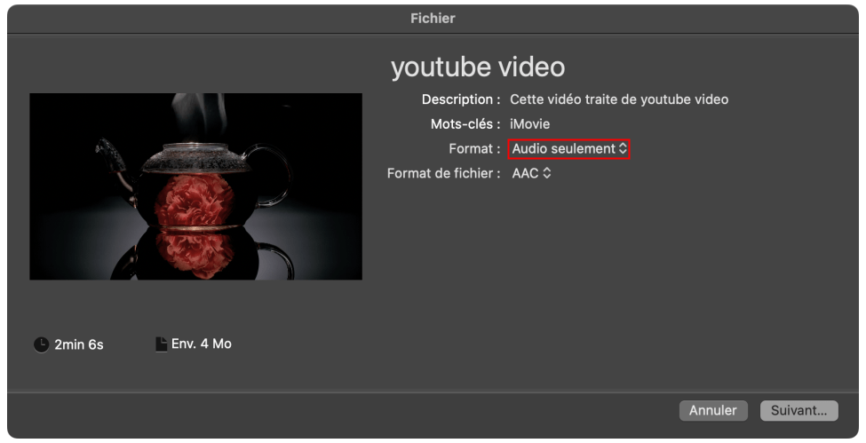 extraire l’audio d’une vidéo avec imovie