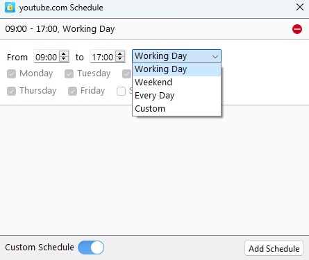set a schedule for YouTube
