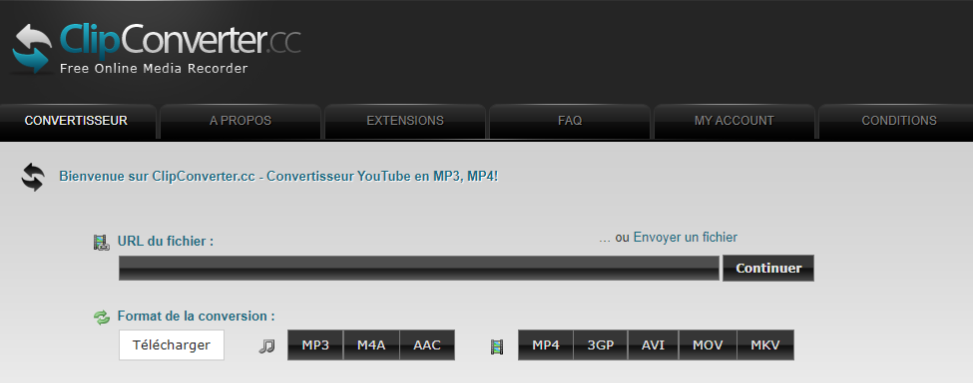 télécharger et convertir youtube en mp4 sur mac avec clipconverter