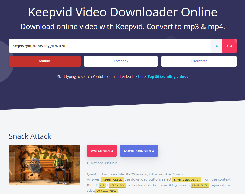 télécharger et convertir youtube en mp4 sur mac avec keepvid