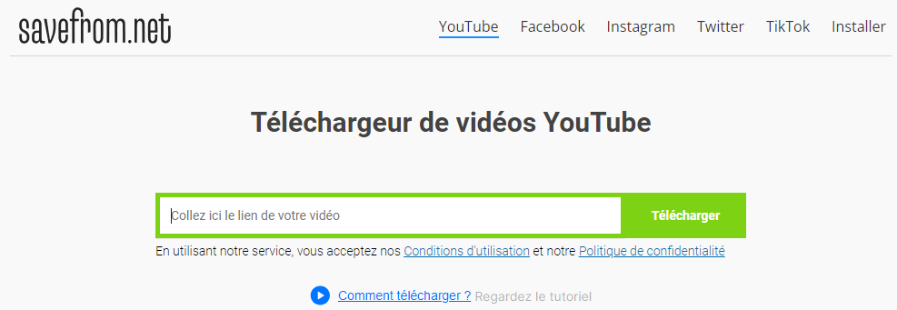 télécharger et convertir youtube en mp4 sur mac avec savefrom