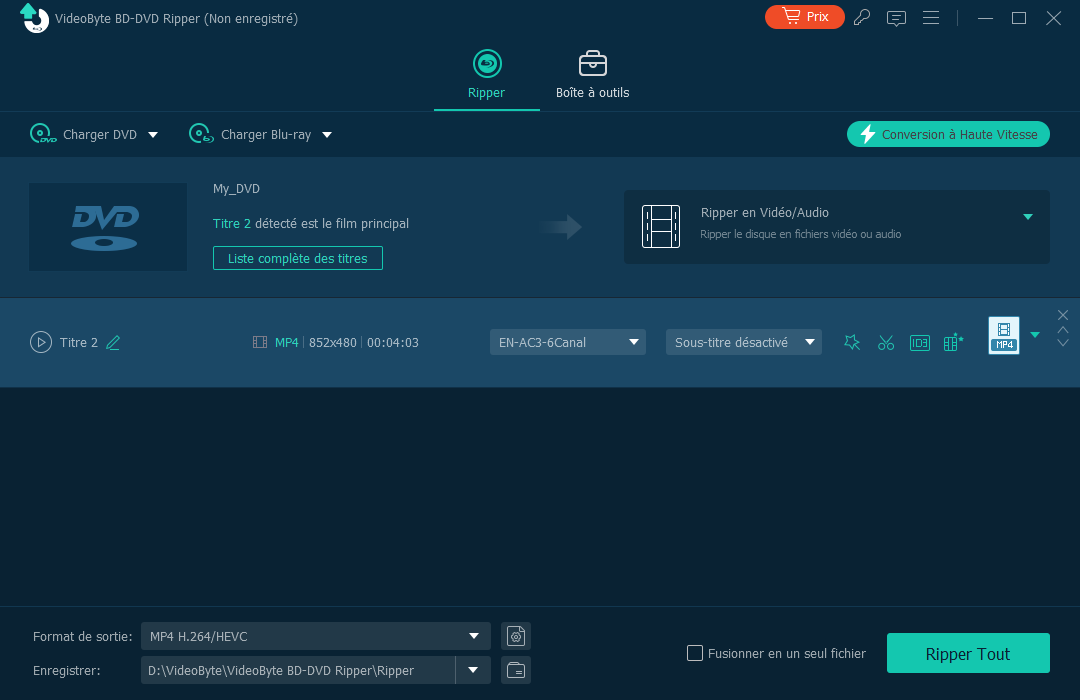 Convertir DVD en format numérique avec videobyte