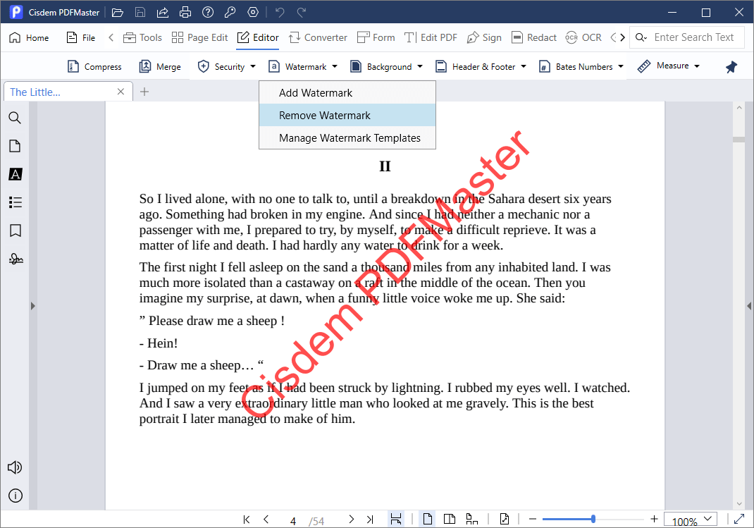 remove watermark from pdf cisdem1