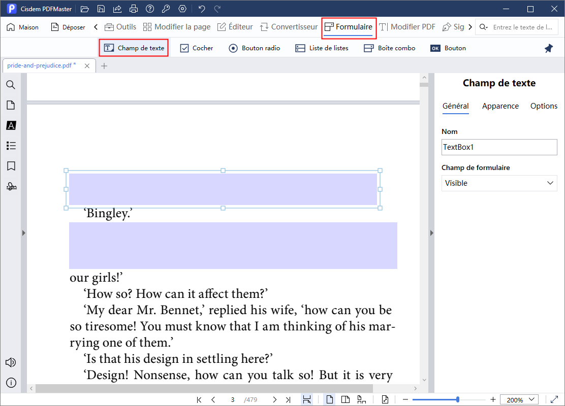ajouter une zone de texte sur un pdf avec cisdem02