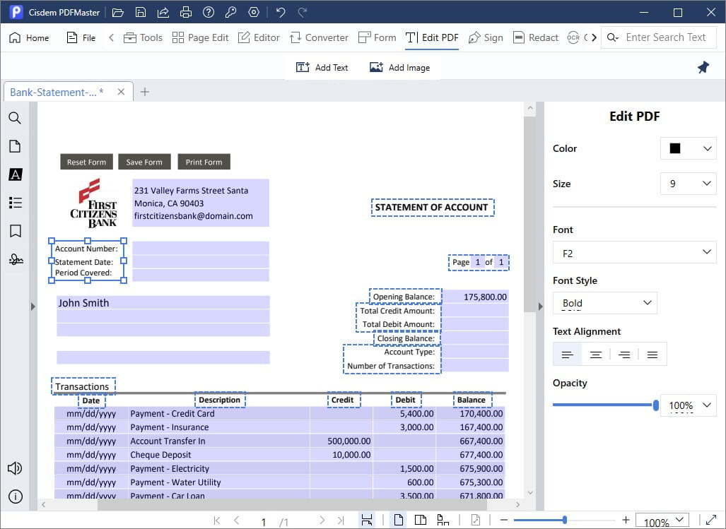 edit bank statement cisdem03