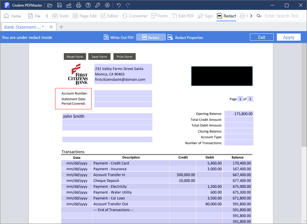 edit bank statement cisdem05