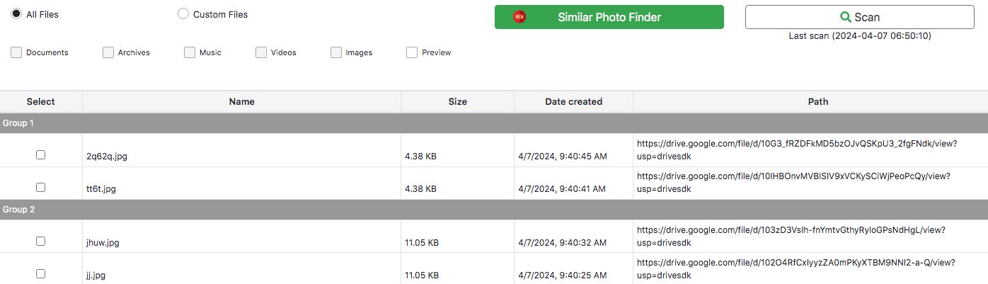 view duplicate files found by CloudDuplicateFinder