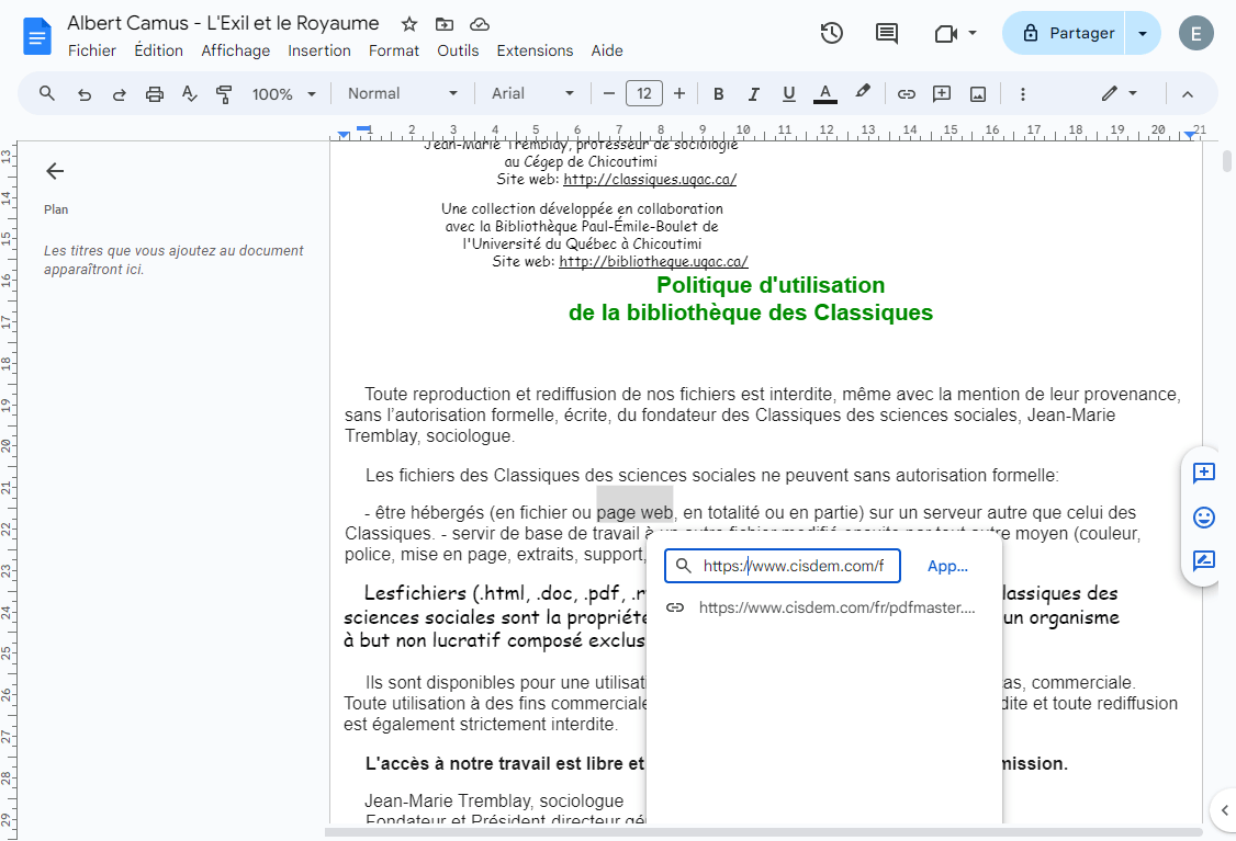 ajouter le lien hypertexte à un pdf en ligne3