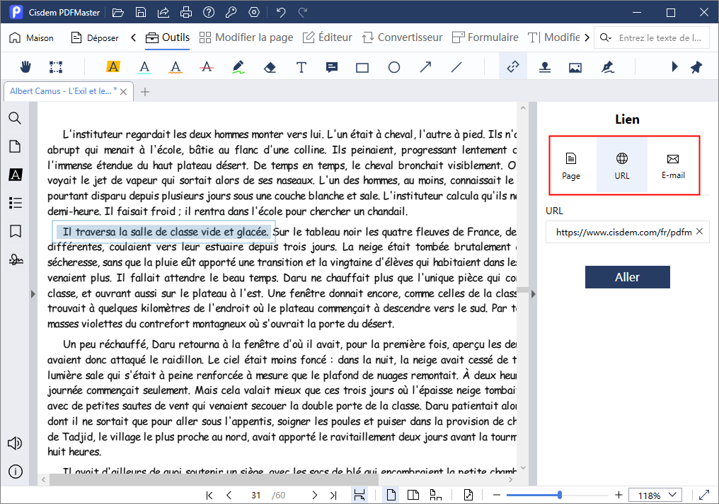 ajouter le lien hypertexte à un pdf cisdem3