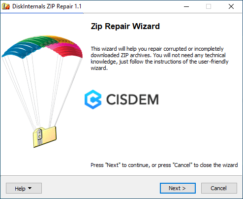 diskinternals zip repair 03