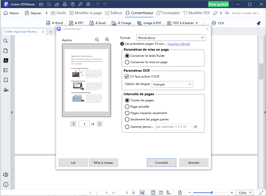 copier de PDF en Word PDFMaster 02