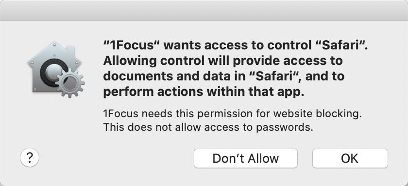 give 1Focus app permissions