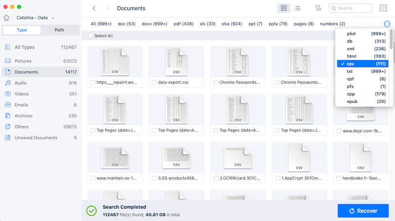 recover csv files cisdem 02