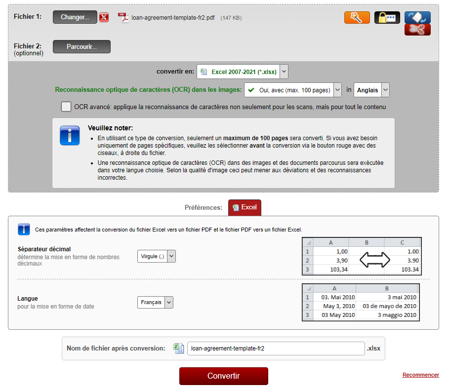 convertir pdf en excel en ligne 2