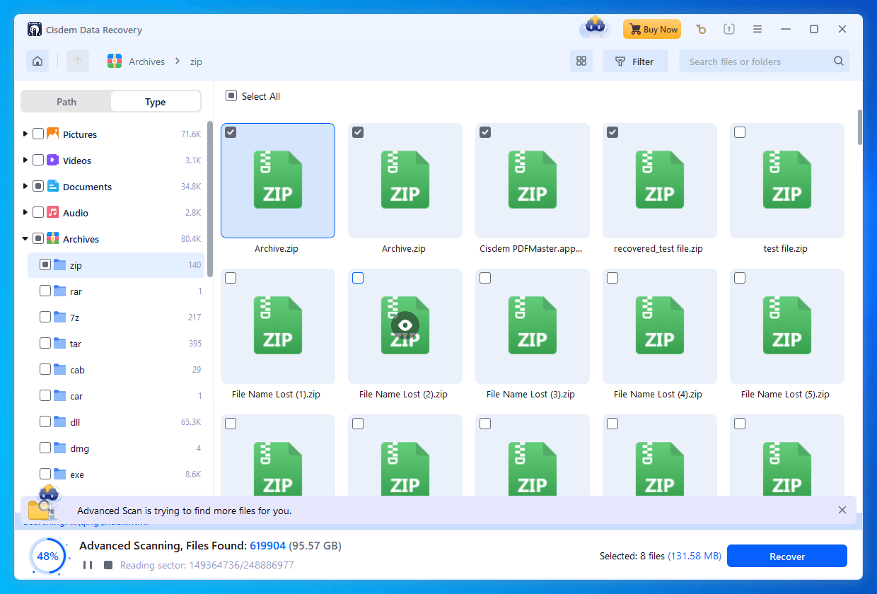 recover zip with cisdem 03
