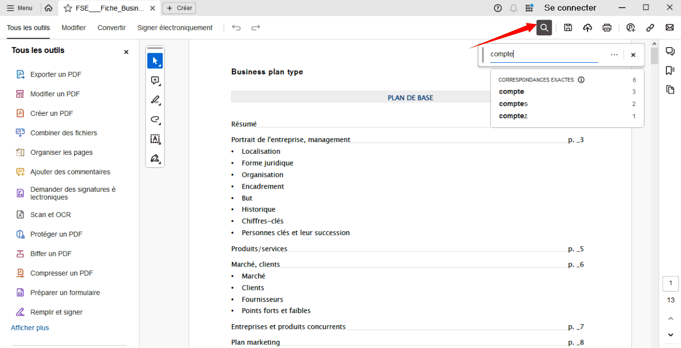 rechercher un mot dans un pdf adobe1
