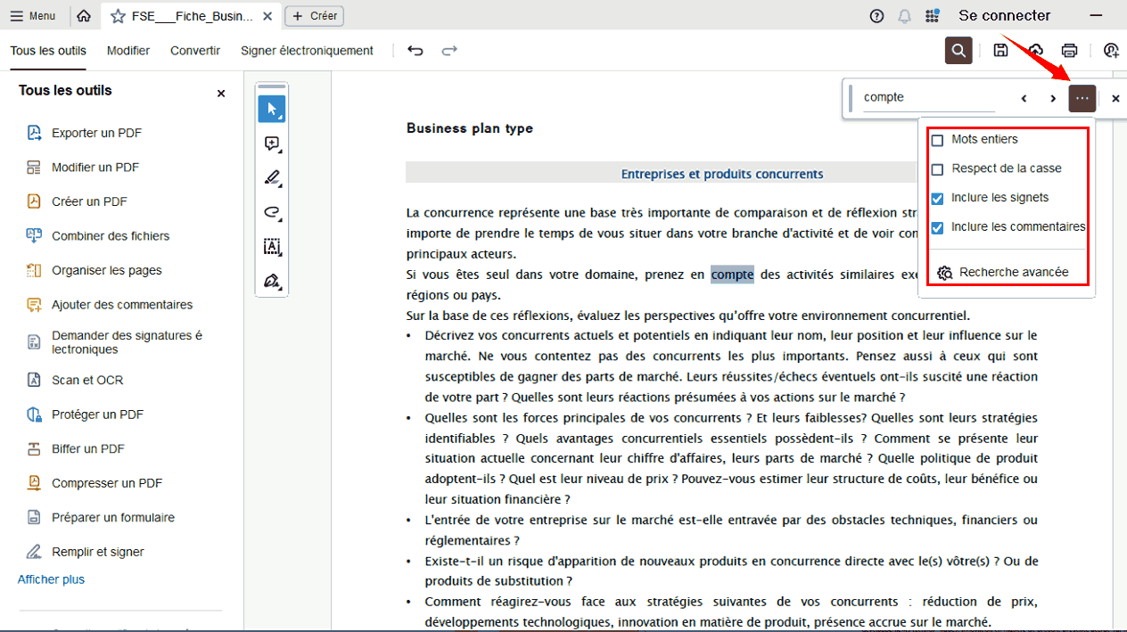 rechercher un mot dans un pdf adobe2