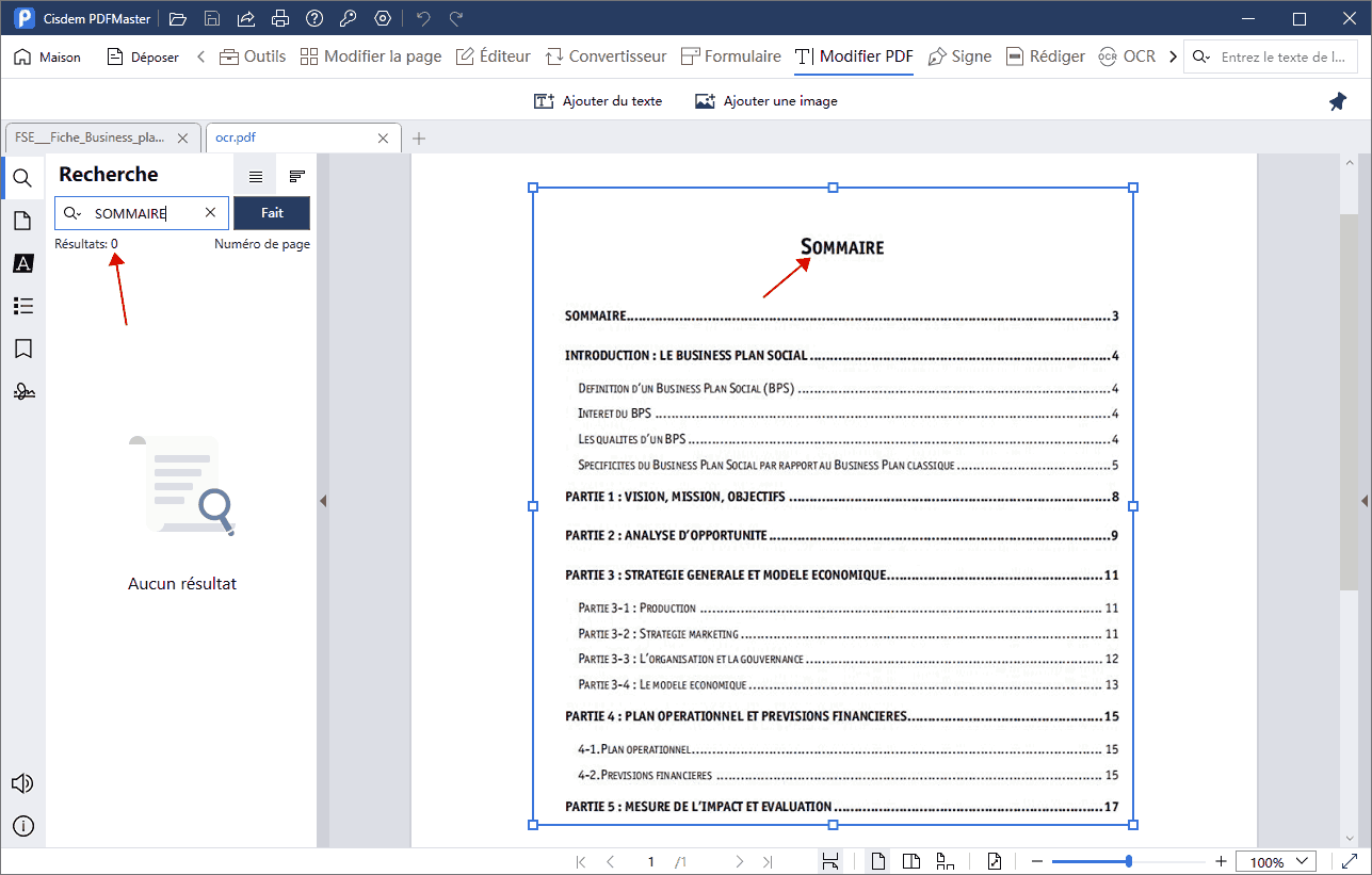 rechercher un mot dans un pdf scanné avec logiciel cisdem ocr1