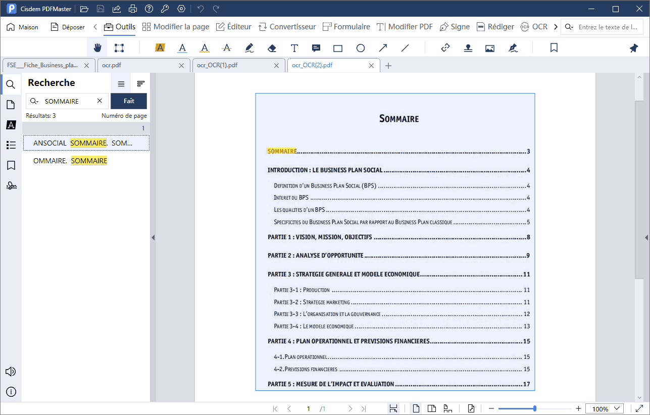 rechercher un mot dans un pdf scanné avec logiciel cisdem ocr5