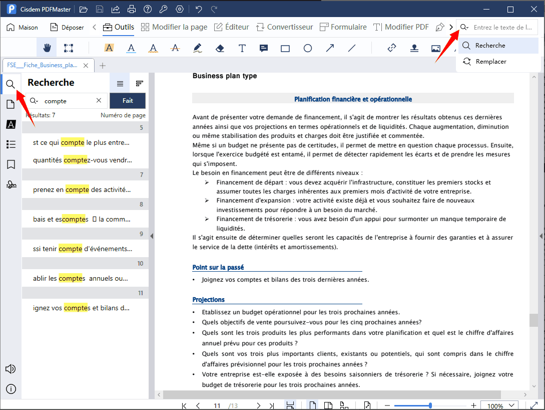 rechercher un mot dans un pdf avec logiciel cisdem 2