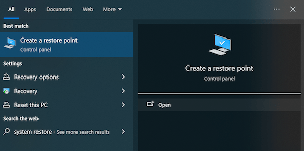 system restore 01
