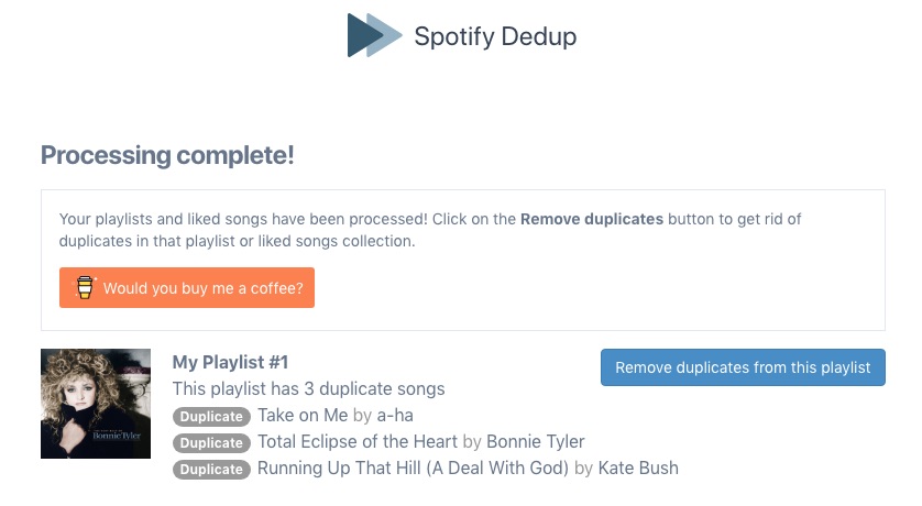 Spotify Dedup