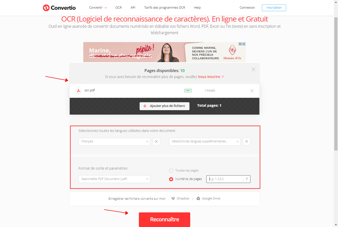 pdf scanné en pdf modifiable convertio 02