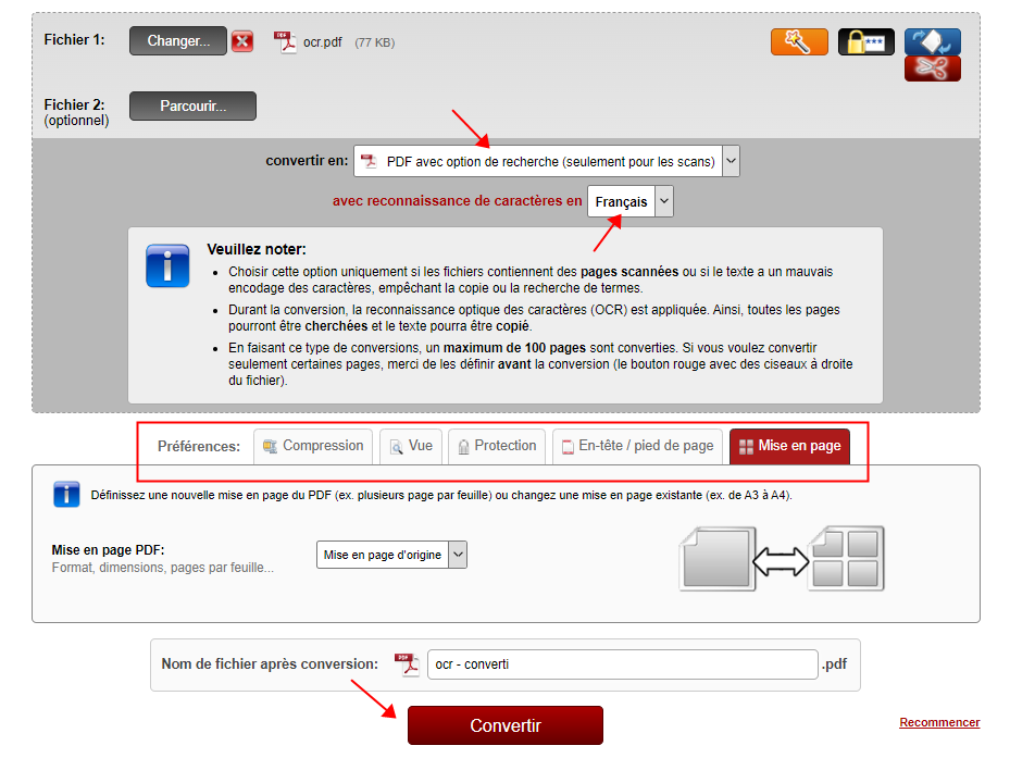 pdf scanné en pdf modifiable online2pdf 02