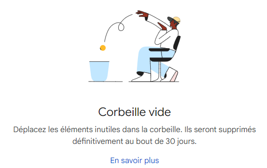 corbeille de google drive