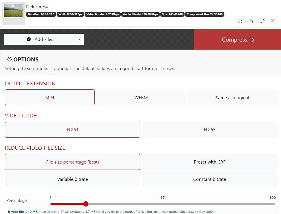compress video for email online free