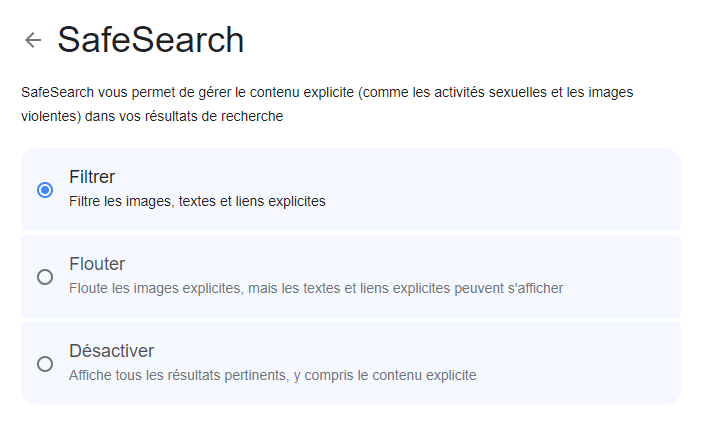 google safe search