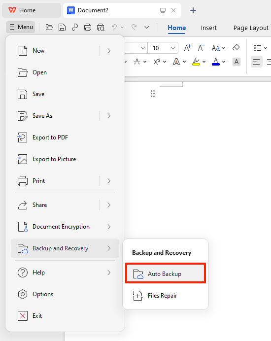 recover with auto backup 01