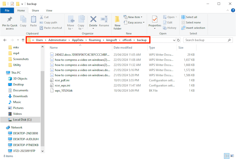 wps backup file location