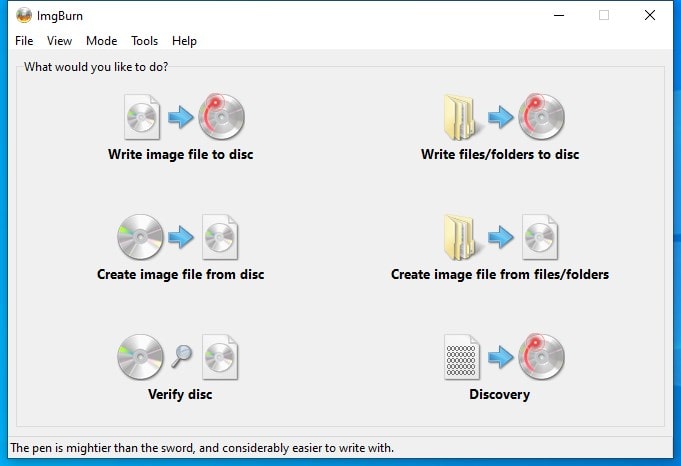 ImgBurn interface