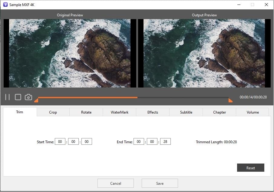 edit MXF video