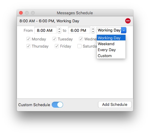 set schedule